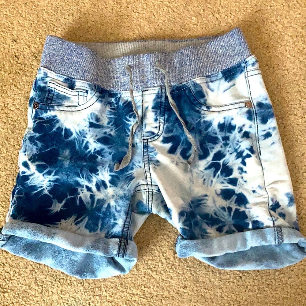Blue and white tie dye Jean shorts